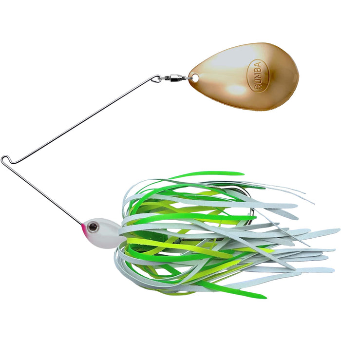 The Original Spinnerbait Fishing Lures-White/Chartreuse/Lime Rubber Skirt, Gold Indiana Blade