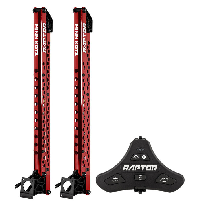 Minn Kota Raptor Bundle Pair - 8' Red Shallow Water Anchors w/Active Anchoring & Footswitch Included