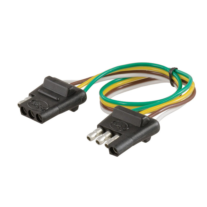 CURT 4-Way Flat Connector Plug & Socket w/12” Wires