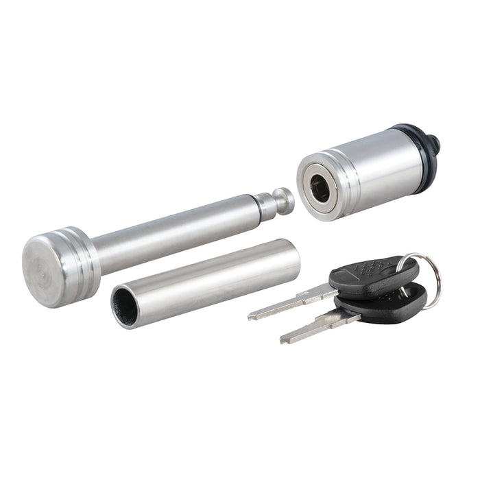 CURT 1/2" Hitch Lock w/5/8" Adapter - 1-1/4" or 2" Receiver - Barbell- Stainless Steel