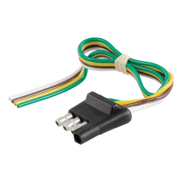 CURT 4-Way Flat Connector Plug w/12” Wires Trailer Side