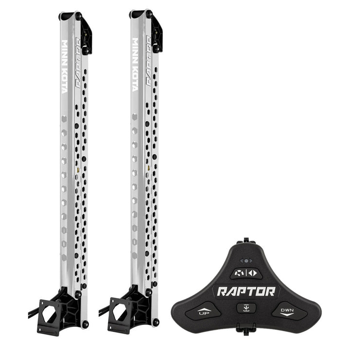 Minn Kota Raptor Bundle Pair - 8' Silver Shallow Water Anchors w/Active Anchoring & Footswitch Included