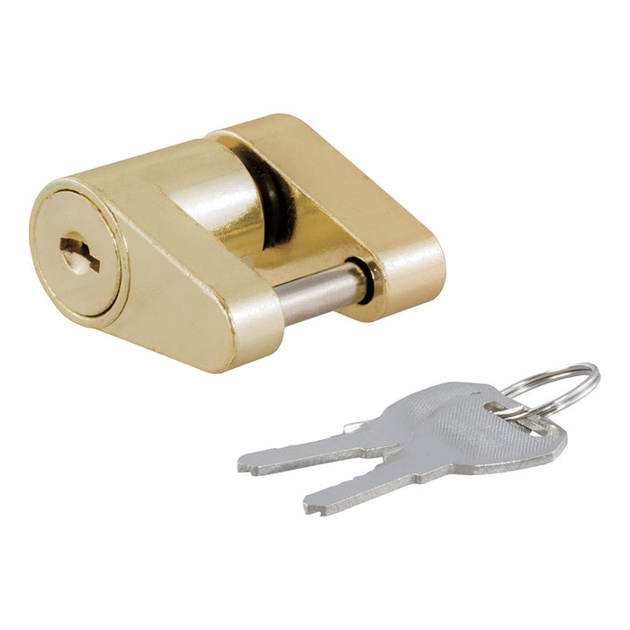 CURT Coupler Lock - 1/4" Pin - 3/4" Latch Span - Padlock - Brass-Plated