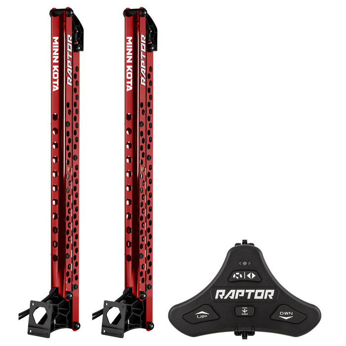 Minn Kota Raptor Bundle Pair - 10' Red Shallow Water Anchors w/Active Anchoring & Footswitch Included