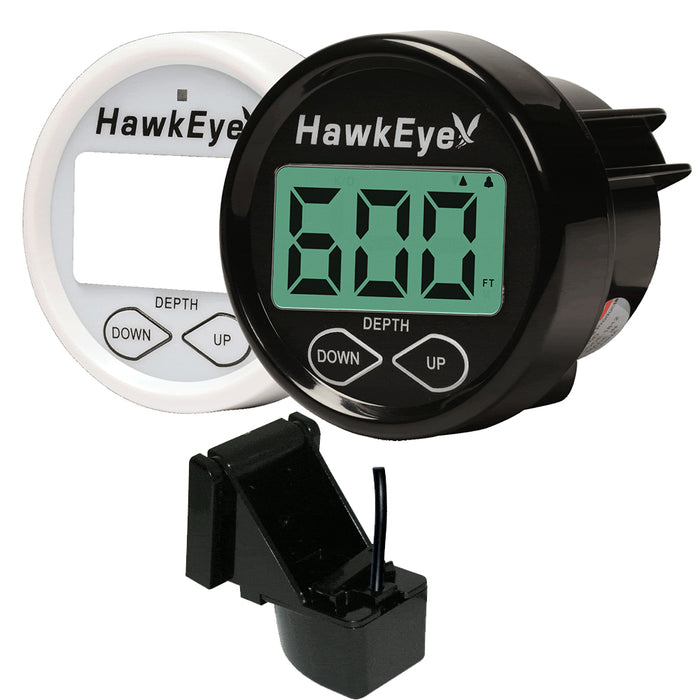 HawkEye DepthTrax 2BX In-Dash Digital Depth & Temp Gauge - Transom Mount - 600'