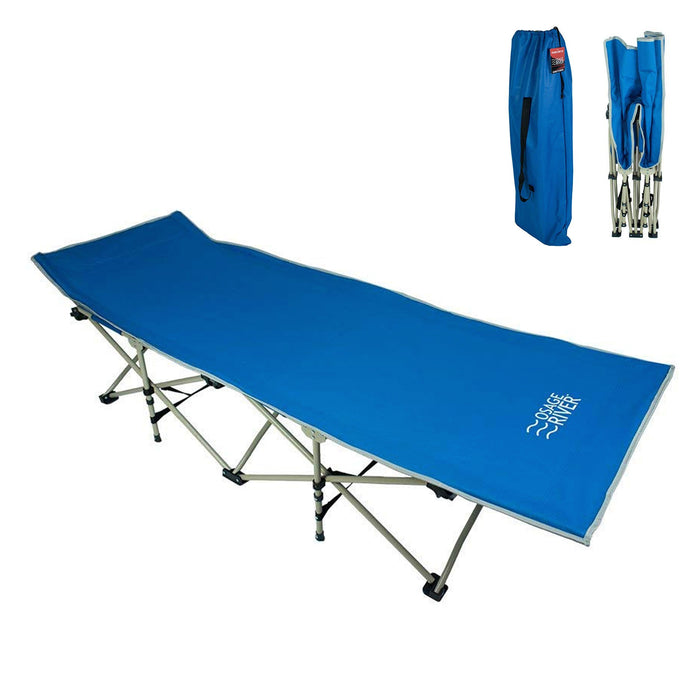 Osage River 300LBS Folding Camp Cot with Carry Bag Blue