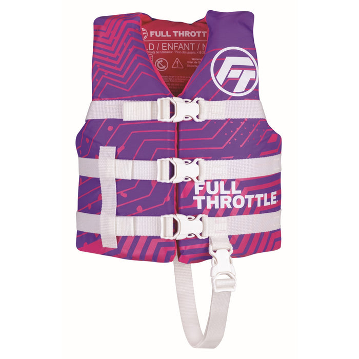 Full Throttle Child Nylon Life Jacket  Purple