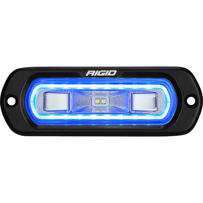 RIGID Industries SR-L Series Marine Spreader Light - Black Flush Mount - White Light w/Blue Halo
