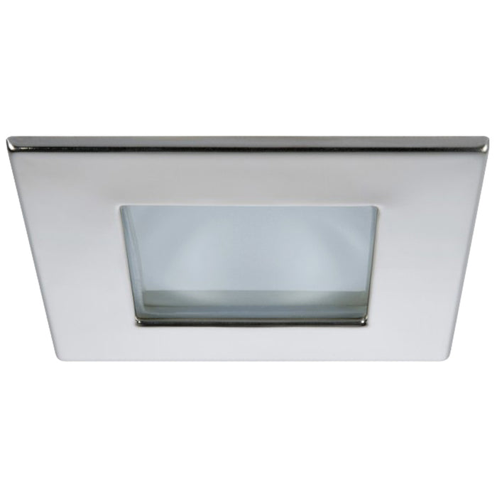 Quick Marina XP Downlight LED - 4W, IP66, Screw Mounted - Square Stainless Bezel, Round Daylight Light