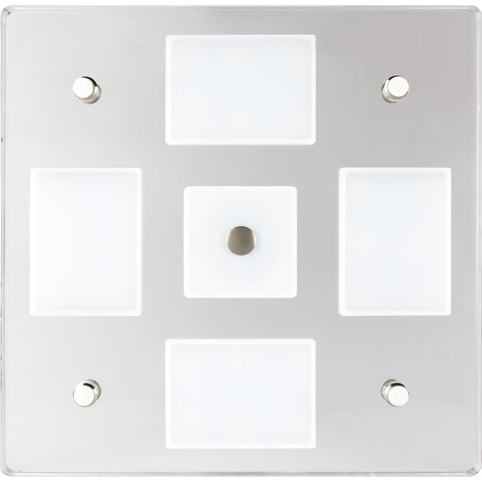 Sea-Dog Square LED Mirror Light w/On/Off Dimmer - White & Blue