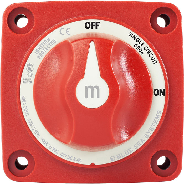 Blue Sea 6006 m-Series (Mini) Battery Switch Single Circuit ON/OFF Red