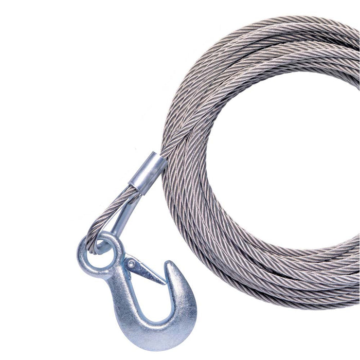 Powerwinch Cable 7/32" x 30' Universal Premium Replacement w/Hook - Stainless Steel