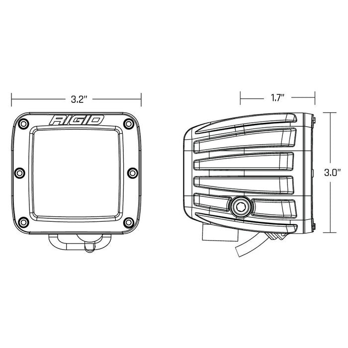 RIGID Industries D-Series Spot w/Amber Pro Lens - Pair