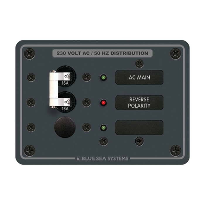 Blue Sea 8129 AC Main + Branch A-Series Toggle Circuit Breaker Panel (230V) - Main + 1 Position