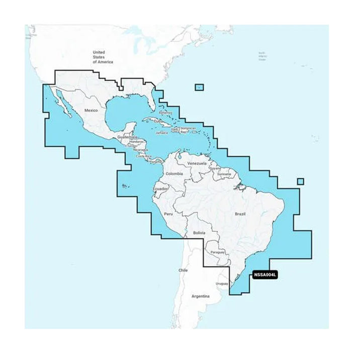 Garmin Navionics+™ NSSA004L - Mexico, the Caribbean to Brazil - Inland & Coastal Marine Charts