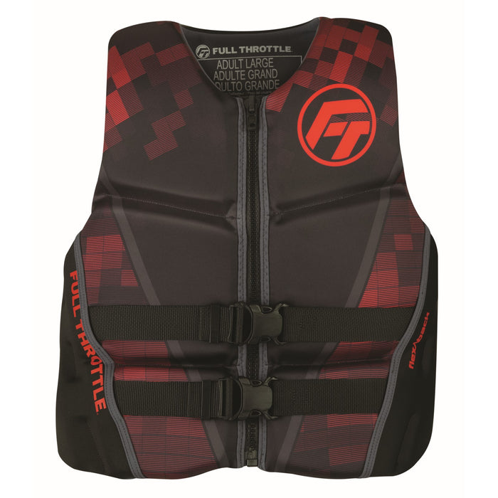 Full Throttle Mens Rapid-Dry Flex-Back Life Jacket L Red