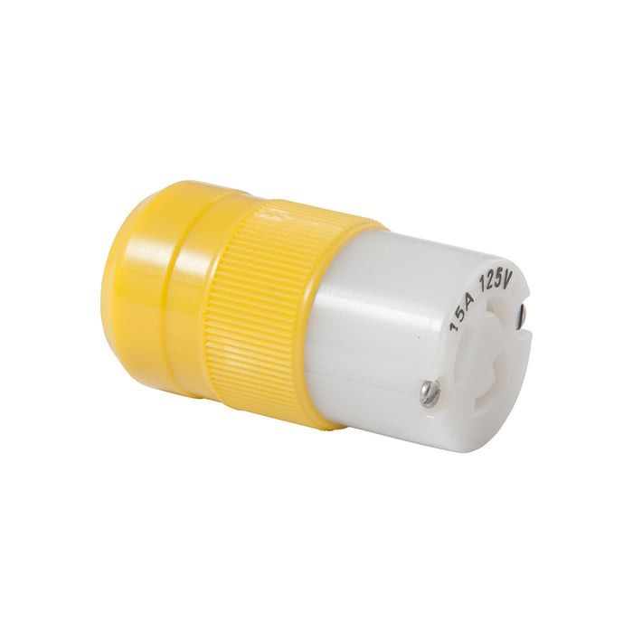 Marinco Locking Connector - 15A, 125V - Yellow