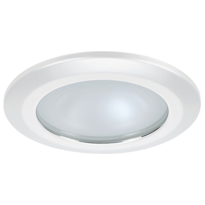 Quick Kor XP Downlight LED - 4W, IP66, Spring Mounted - Round White Bezel, Round Warm White Light