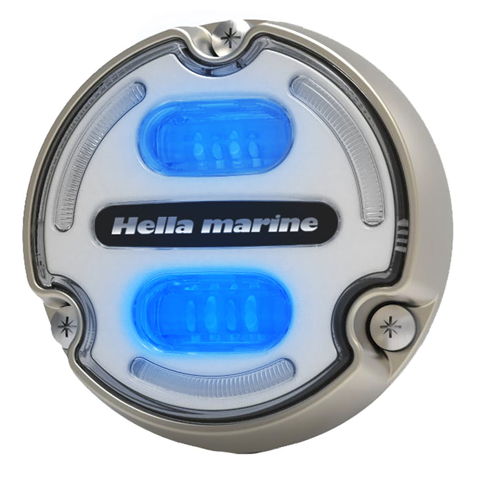Hella Marine Apelo A2 Blue White Underwater Light - 3000 Lumens - Bronze Housing - White Lens w/Edge Light