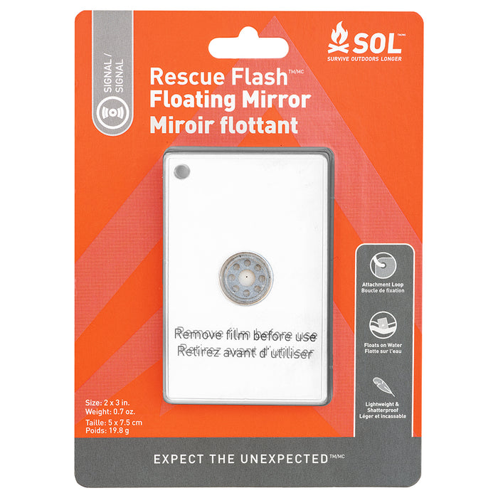S.O.L. Survive Outdoors Longer Rescue Flash Floating Mirror