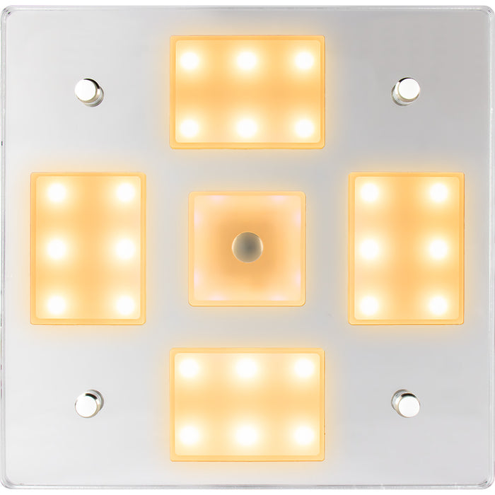 Sea-Dog Square LED Mirror Light w/On/Off Dimmer - White & Blue