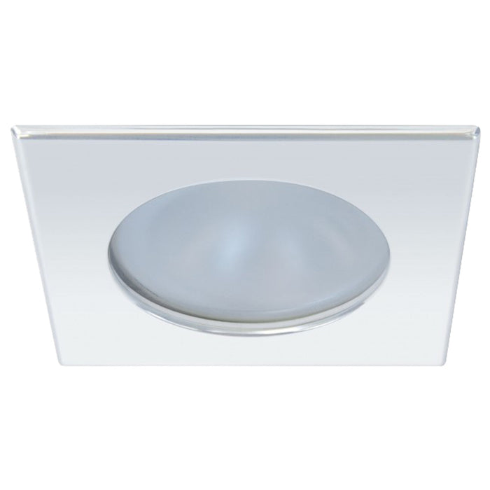 Quick Blake XP Downlight LED -  6W, IP66, Screw Mounted - Square Stainless Bezel, Round Warm White Light