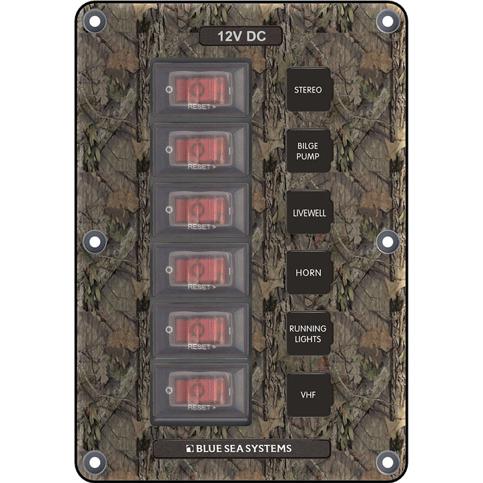 Blue Sea 4325 Circuit Breaker Switch Panel 6 Position - Camo