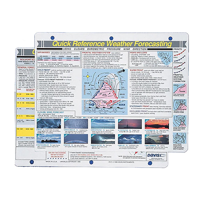 Davis Quick Reference Weather Forecasting Card