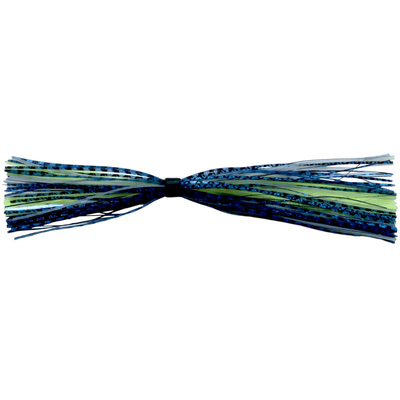 Banded Silicone Spinnerbait Skirts-White/Chartreuse/Blue Fishscale