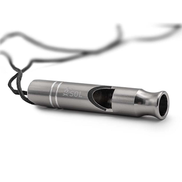 S.O.L. Survive Outdoors Longer Rescue Metal Whistle- 2 Pack