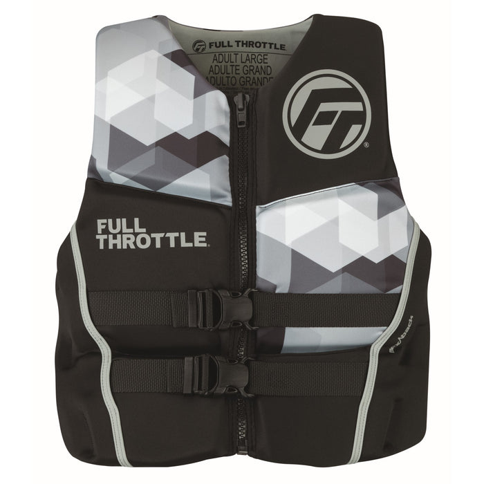 Full Throttle Mens Rapid-Dry Flex-Back Life Jacket XL Grey