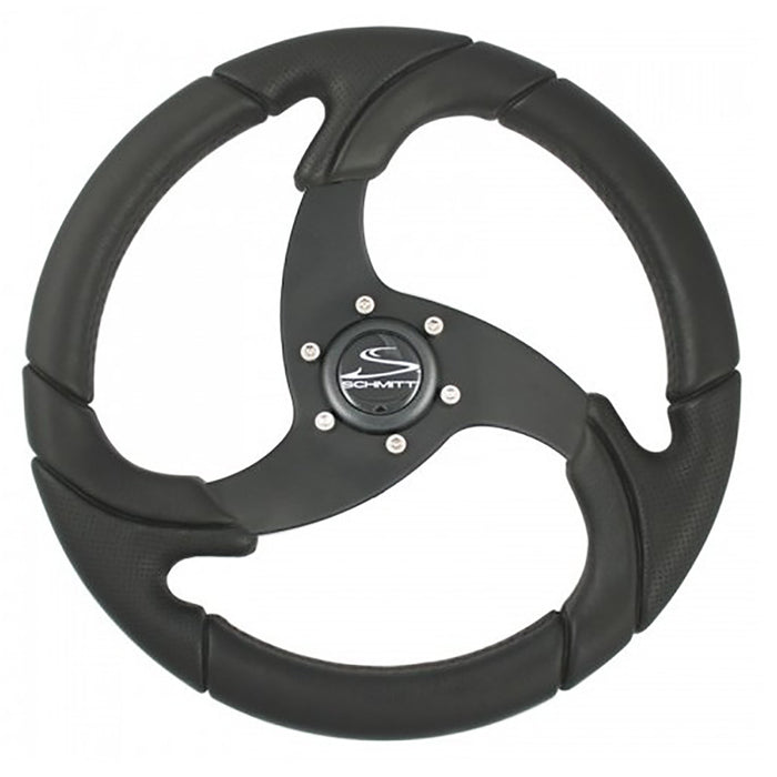 Schmitt & Ongaro Folletto 14.2" Wheel - Black Polyurethane - 3/4" Tapered Shaft w/Black Center Cap