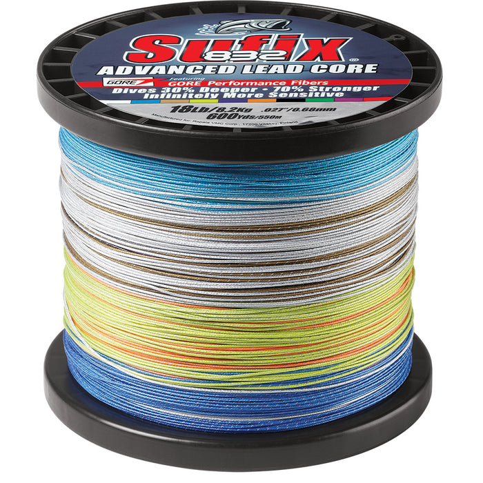 Sufix 832 Advanced Lead Core - 18lb - 10-Color Metered - 600 yds