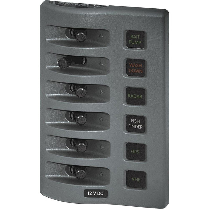Blue Sea 4306 WeatherDeck Water Resistant Fuse Panel - 6 Position - Grey