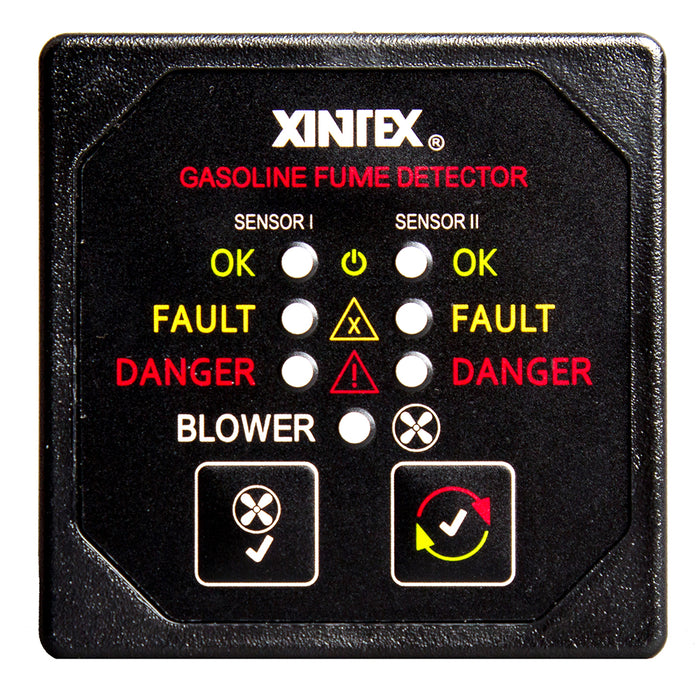 Xintex Gasoline Fume Detector & Blower Control w/2 Plastic Sensors - Black Bezel Display