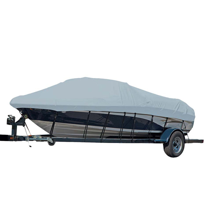 Carver Sun-DURA® Styled-to-Fit Boat Cover f/18.5' Sterndrive V-Hull Runabout Boats (Including Eurostyle) w/Windshield & Hand/Bow Rails - Grey