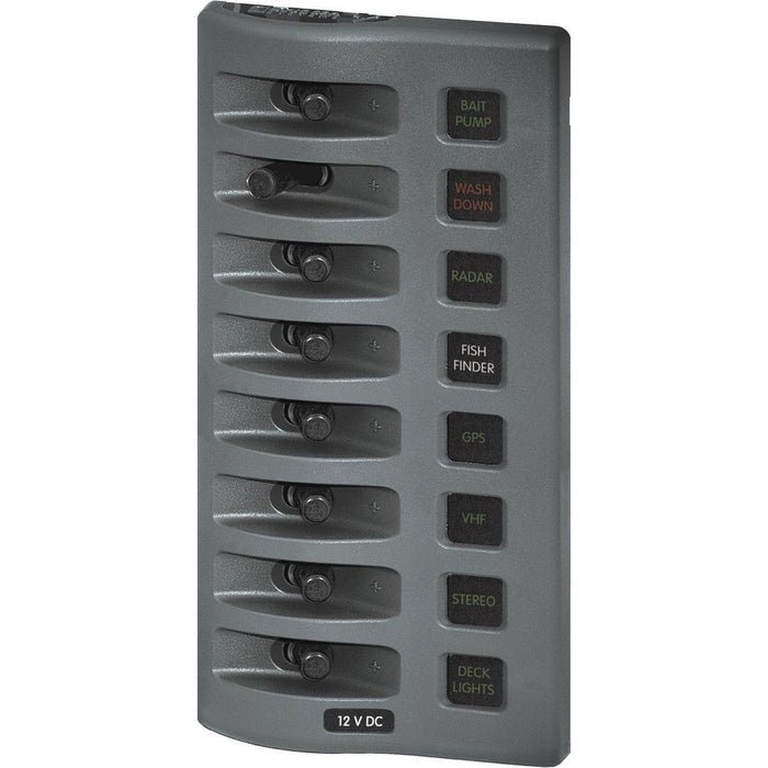 Blue Sea 4308 WeatherDeck Water Resistant Fuse Panel - 8 Position - Grey