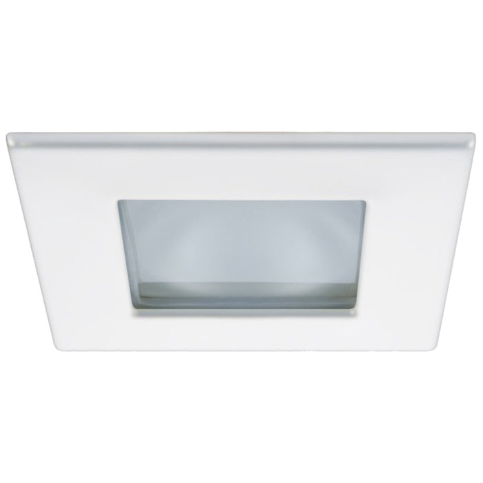 Quick Marina XP Downlight LED - 4W, IP66, Screw Mounted - Square White Bezel, Square Warm White Light