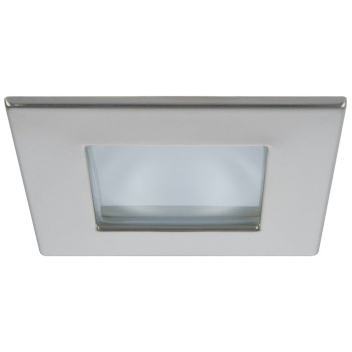 Quick Marina XP Downlight LED - 4W, IP66, Spring Mounted - Square Satin Bezel, Square Warm White Light