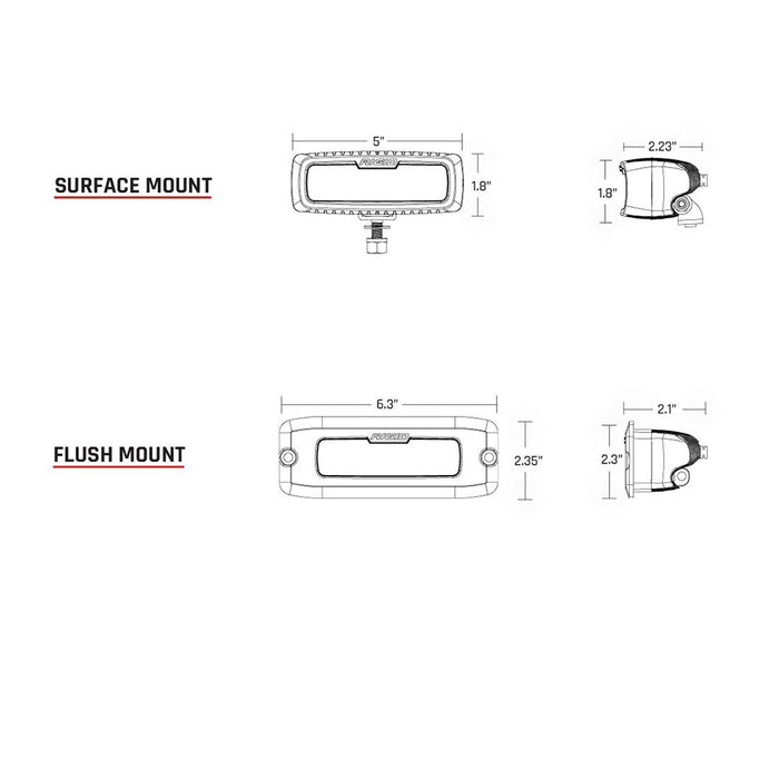 RIGID Industries SR-Q Series PRO Hybrid-Diffused LED - Surface Mount - Pair - White