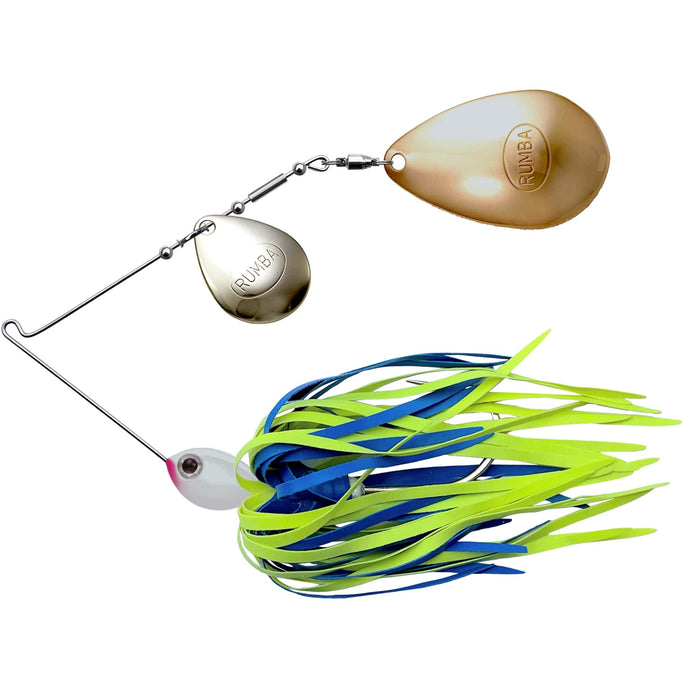 The Original Spinnerbait Fishing Lures-Chartreuse/Blue Rubber Skirt, Nickel/Gold Colorado/Indiana Blades