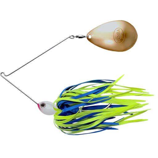 The Original Spinnerbait Fishing Lures-Chartreuse/Blue Rubber Skirt, Gold Indiana Blade