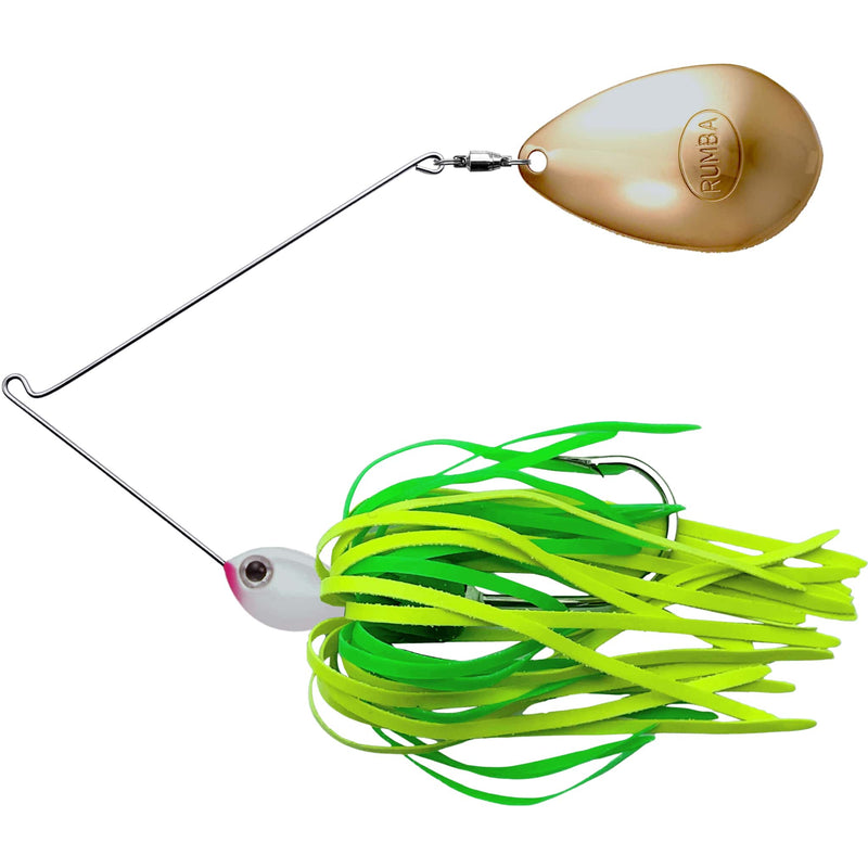 The Original Spinnerbait Fishing Lures-Chartreuse/Lime Rubber Skirt, Gold Indiana Blade