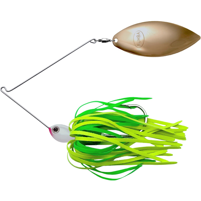 The Original Spinnerbait Fishing Lures-Chartreuse/Lime Rubber Skirt, Gold Willow Leaf Blade