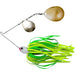 The Original Spinnerbait Fishing Lures-Chartreuse/Lime Rubber Skirt, Nickel/Gold Double Colorado Leaf Blades