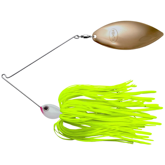 The Original Spinnerbait Fishing Lures-Chartreuse Silicone Skirt, Gold Willow Leaf Blade