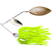 The Original Spinnerbait Fishing Lures-Chartreuse Silicone Skirt, Nickel/Gold Double Willow Leaf Blades