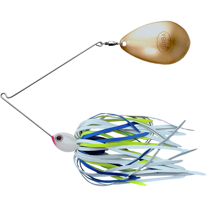 The Original Spinnerbait Fishing Lures-White/Chartreuse/Blue Rubber Skirt, Gold Indiana Blade