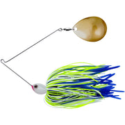 The Original Spinnerbait Fishing Lures-White/Chartreuse/Blue Silicone Skirt, Gold Single Colorado Blade
