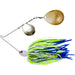 The Original Spinnerbait Fishing Lures-White/Chartreuse/Blue Silicone Skirt, Nickel/Gold Double Colorado Leaf Blades